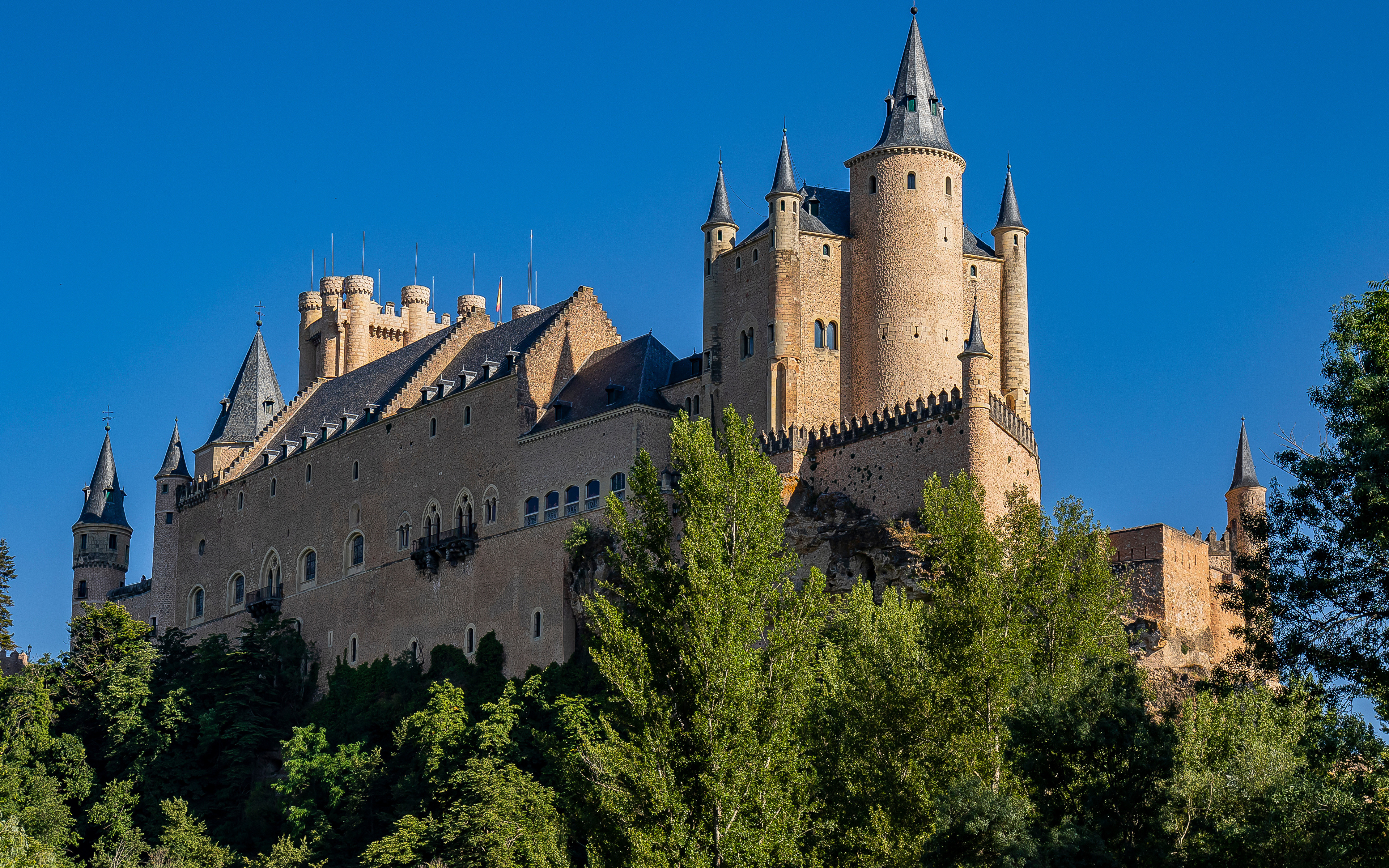 Картинки Испания Башня Segovia Замки Города 3840x2400 башни замок город