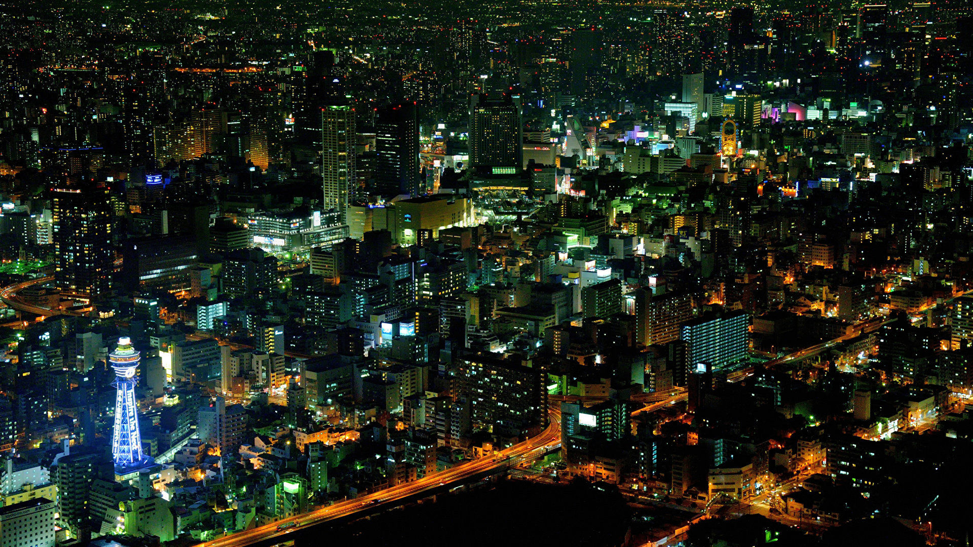 Япония город Токио ночью