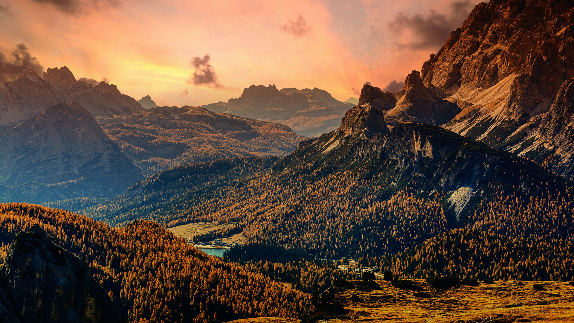 Картинка Италия Misurina гора скалы Природа 1920x1080 Горы Утес скале Скала