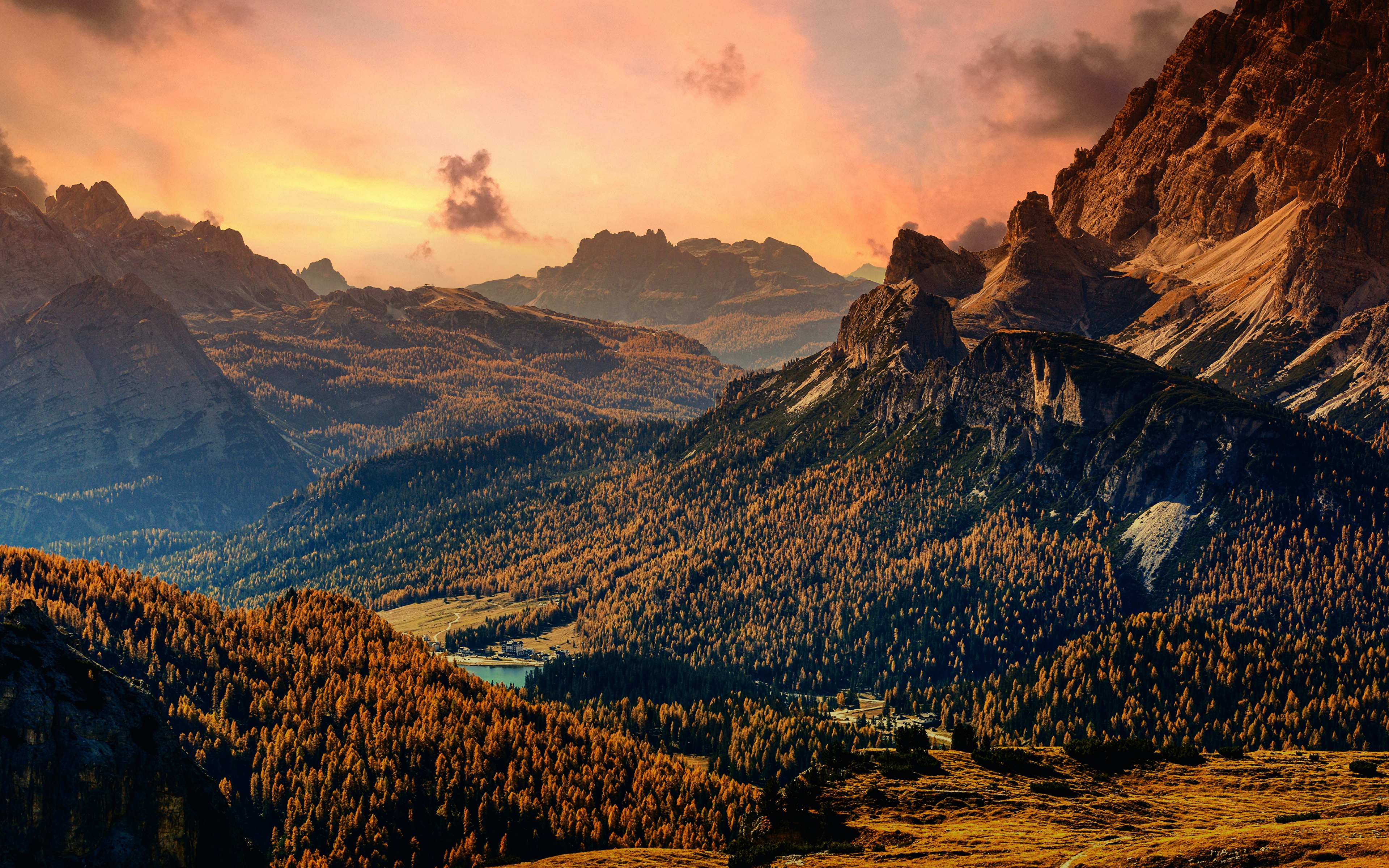 Картинка Италия Misurina гора скалы Природа 3840x2400 Горы Утес скале Скала