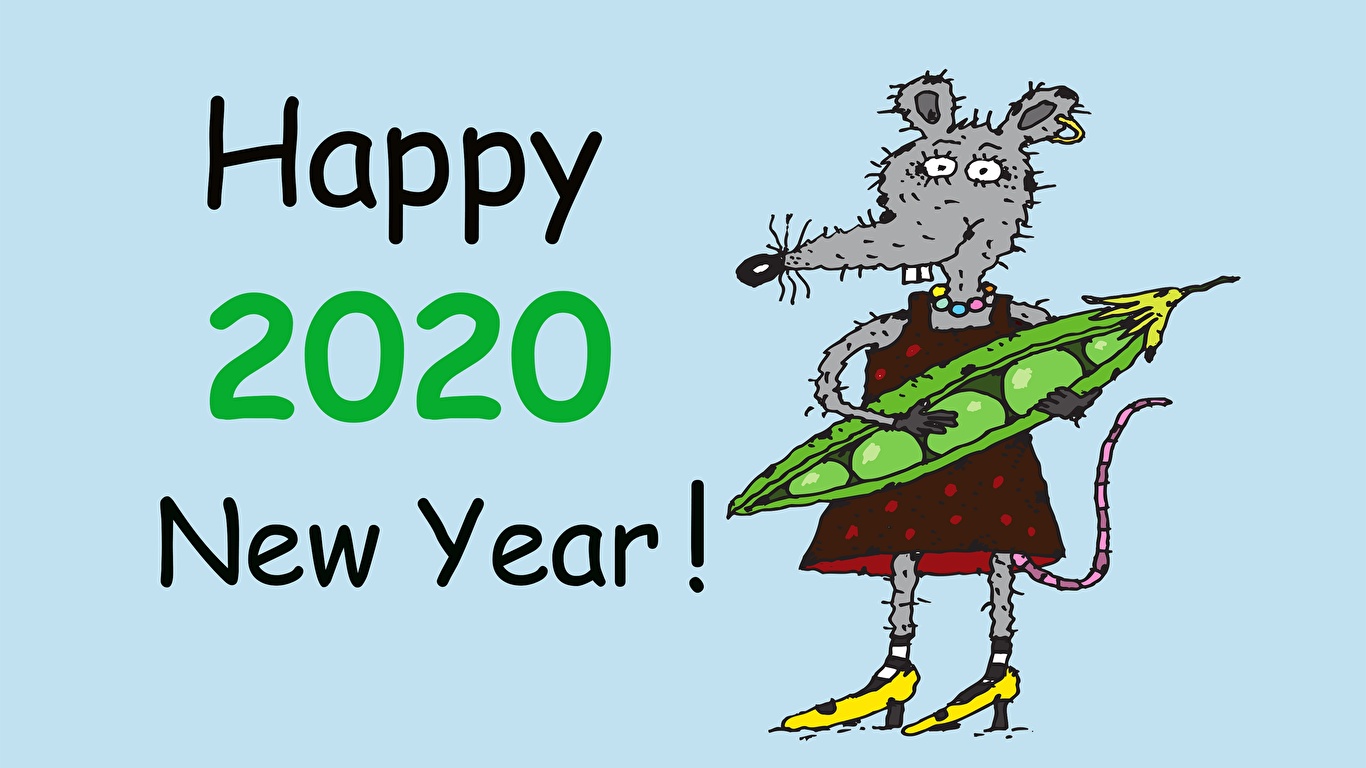 Обои новый год 2020 крыса