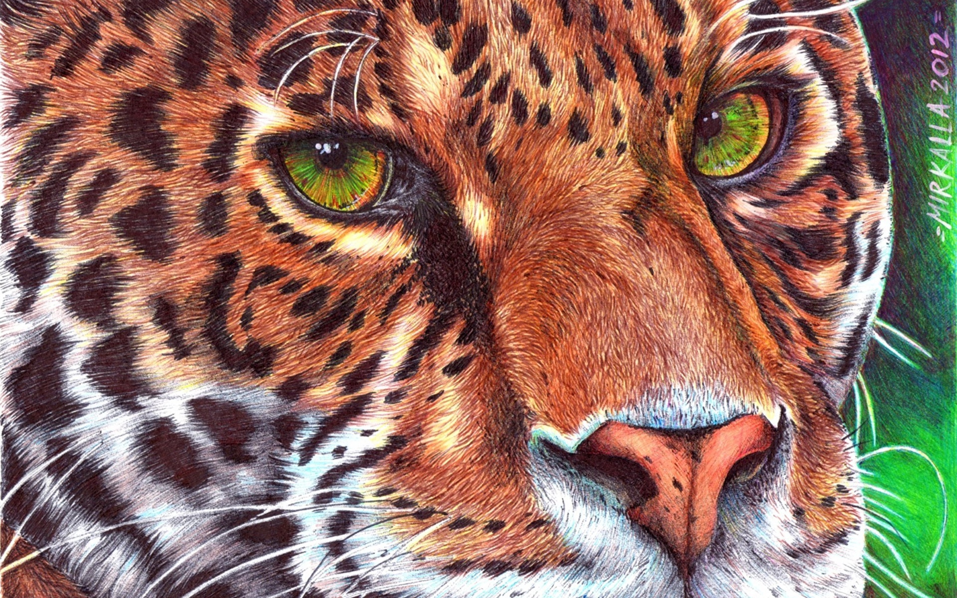 Тигрица с зелеными глазами
