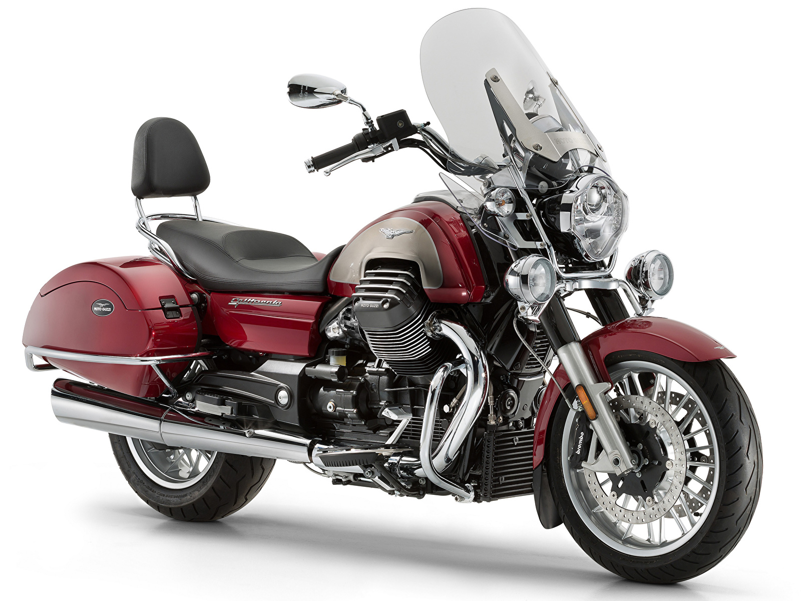 Картинки 2012-21 Moto Guzzi California 1400 Touring SE мотоцикл темно красный белом фоне 1600x1200 бордовая бордовые Бордовый Мотоциклы Белый фон белым фоном