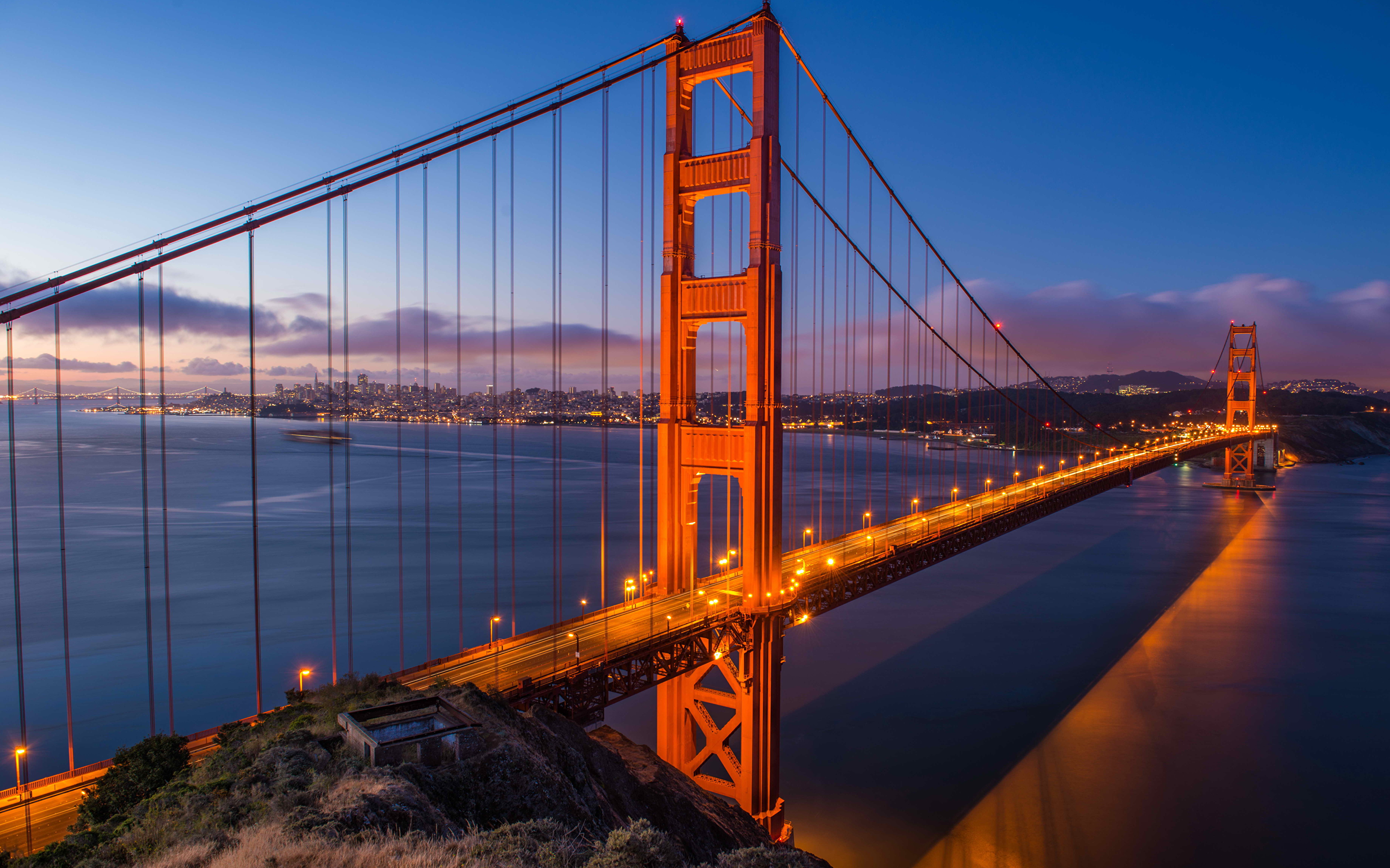 Фотография Калифорния Сан-Франциско США Golden gate bridge мост Города 3840x2400 калифорнии штаты америка Мосты город