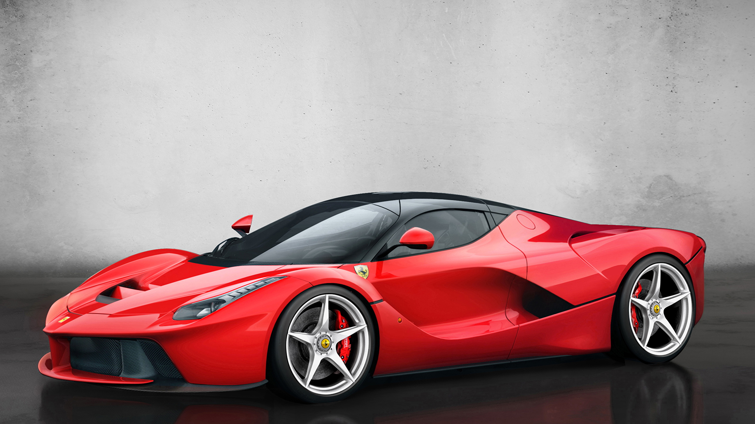 Картинка Феррари 2013 LaFerrari люксовые красная Сбоку 2560x1440