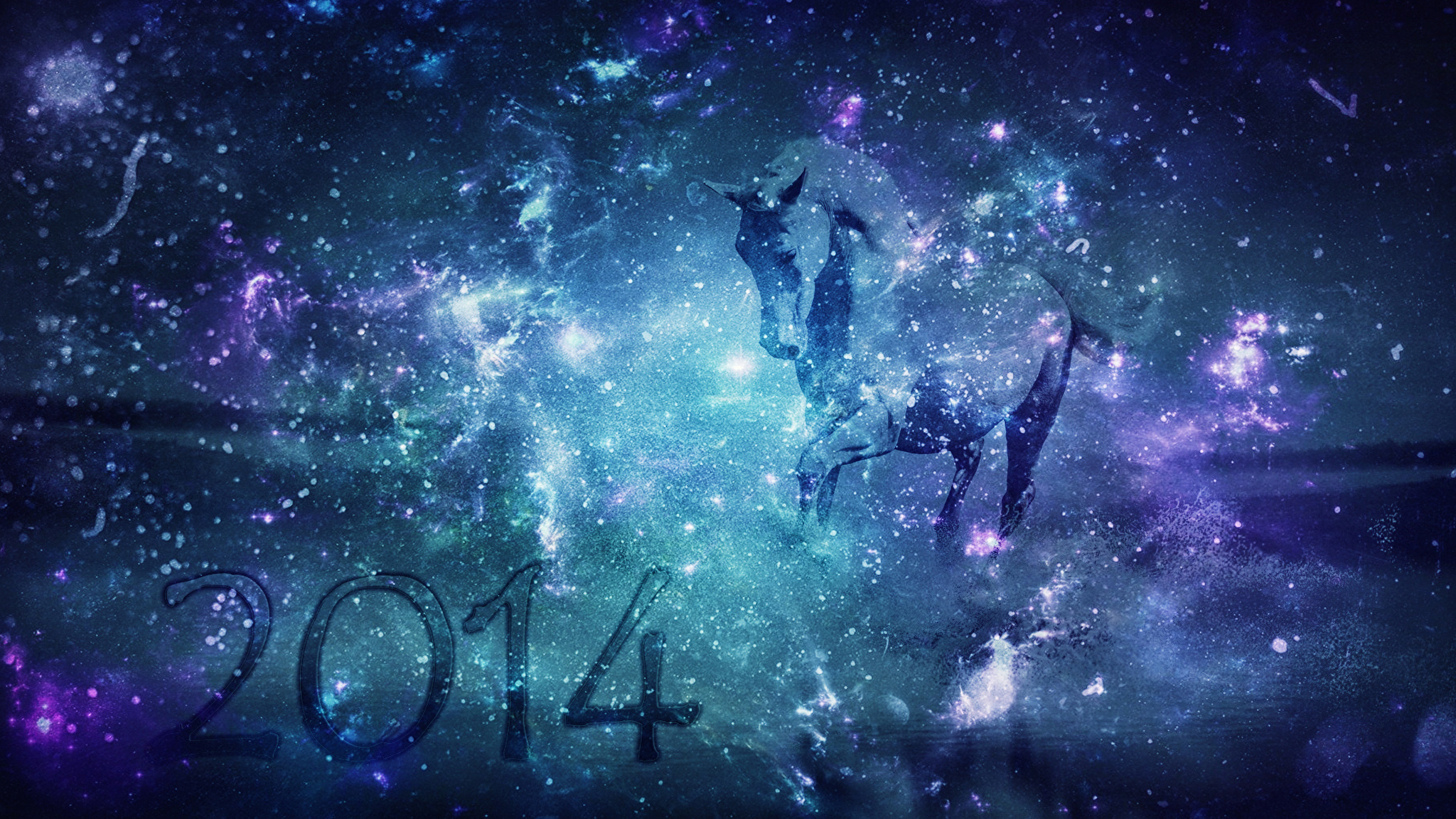 Картинки на обои 2024. Космос арт. Новый год в космосе. Обои космос. Лошадь на фоне космоса.