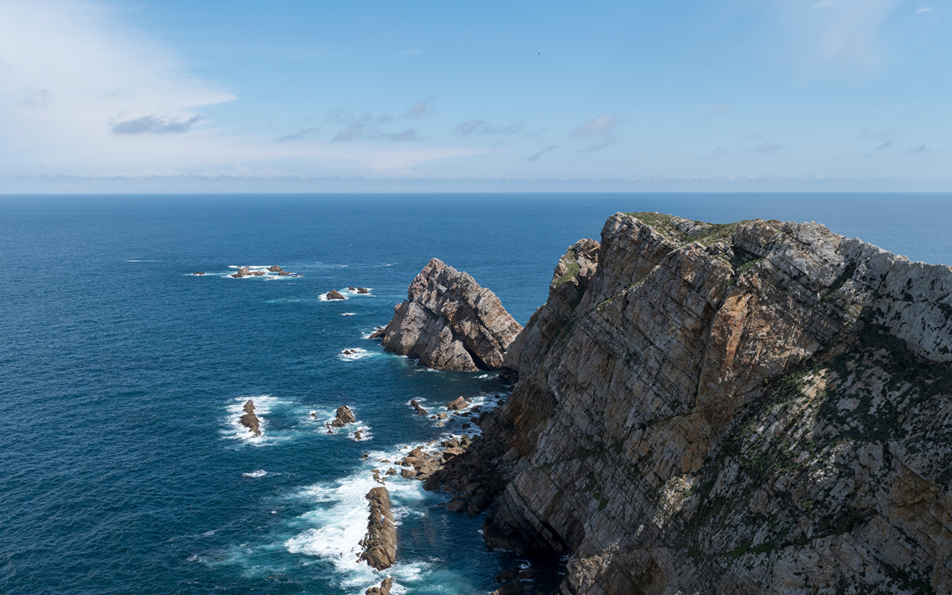 Фото Испания Asturias Скала Природа Побережье 1920x1200 Утес скале скалы берег