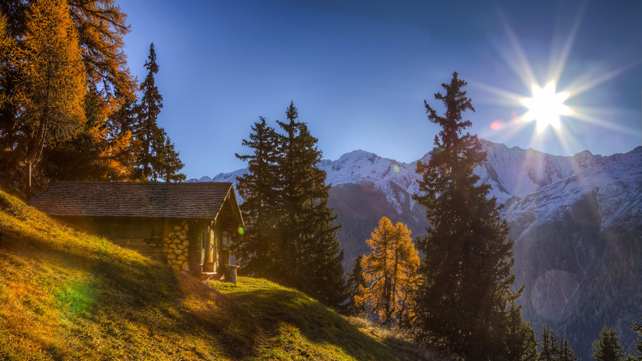 Рассвет в Альпах Швейцария