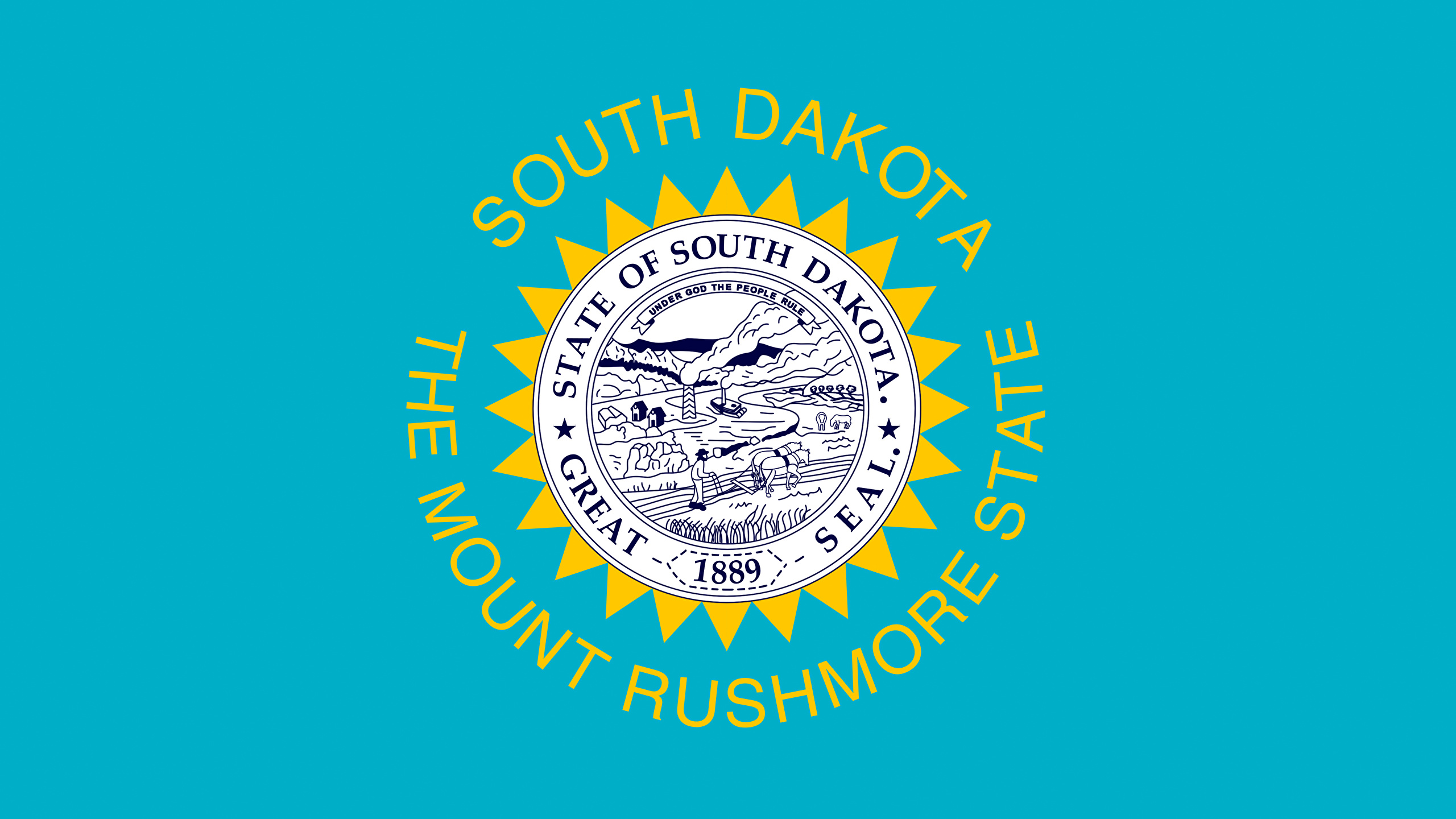 Обои для рабочего стола штаты South Dakota флага 2560x1440 США америка Флаг
