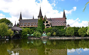 Фото Болгария Замок Пруд Дерево Castle of Ravadinovo город