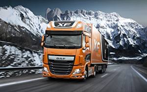 Картинки Грузовики DAF Trucks Оранжевая Скорость 4х2 Euro6 XF 510 FT