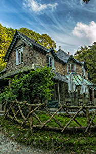 Картинка Англия Дома Дизайна Забора Lynmouth город