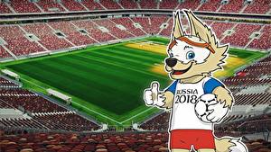 Картинка Футбол Стадион Mascotte FIFA World Cup 2018 Luzhniki Stadium