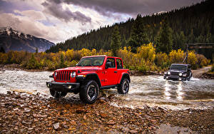 Картинка Джип SUV Красная Металлик Пикап кузов 2018 Wrangler автомобиль