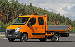 Обои для рабочего стола Опель Грузовики Оранжевая 2010-20 Movano Double Cab Chassis авто