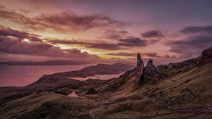 Обои для рабочего стола Шотландия Гора Утес Isle of Skye Природа