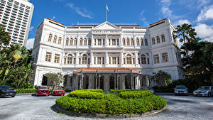 Обои Сингапур Здания Отель Газон Дизайна Raffles Hotel