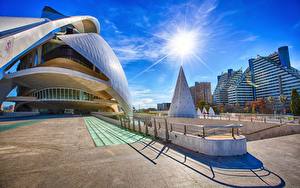 Обои Небо Испания Солнца Улице HDRI Valencia, Ciudad de las Artes y las Ciencias