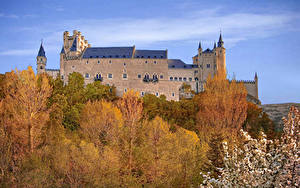 Картинки Испания Замок Крепость Segovia Alcázar Города