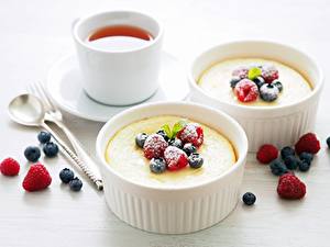 Картинки Чай Малина Черника Десерт Чашка pudding