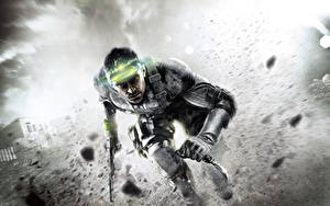 Обои Tom Clancy Splinter Cell Мужчины Воины Нож Пистолет Blacklist