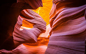 Фотография США Каньоны Скалы Antelope Canyon, Arizona Природа