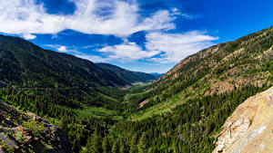 Фото США Горы Небо Облака Долина Idaho, Sawtooth Range