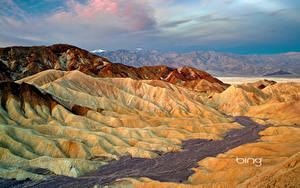 Картинка Штаты Парк Горы Калифорнии Bing Death Valley National Park Zabriskie Point Природа