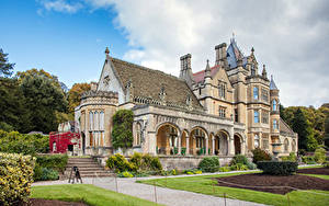 Обои Великобритания Дома Особняк Дизайн Лестница Газоне Tyntesfield House Wraxall Города