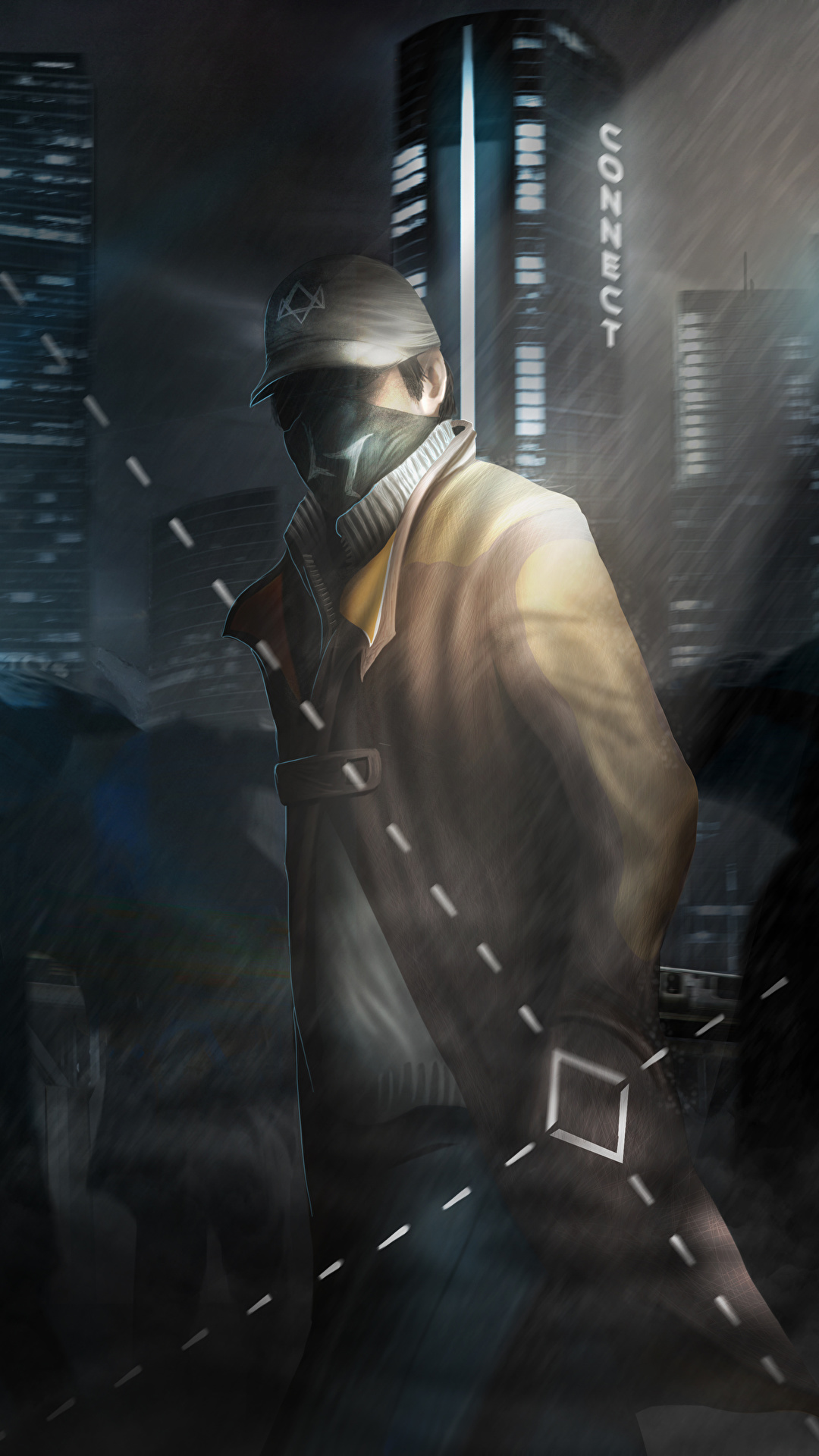 Фотография Watch Dogs Мужчины Aiden Pearce компьютерная 1080x1920