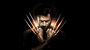 Фотография Хью Джекман Мужчина Логан (фильм) Когти Черный фон Руки Wolverine кино