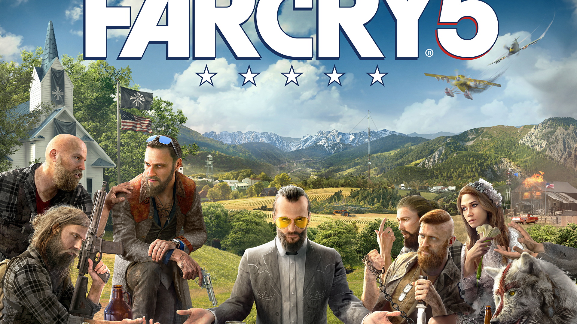 Фар край 5 на пк. Фар край 5. Фар край 5 семья Сидов. Far Cry 5 Постер. Far Cry 5 Тайная вечеря.