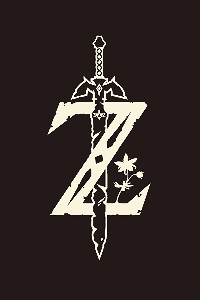 Фотографии The Legend of Zelda с мечом Логотип эмблема компьютерная игра Цветной фон 640x960 для мобильного телефона меч меча Мечи Игры