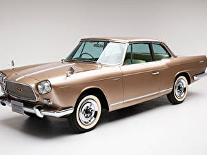 Картинки Ретро Ниссан Сером фоне Металлик 1961-63 Prince Skyline Sports Coupe Michelotti авто