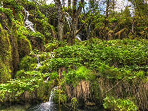 Картинка Хорватия Парк Водопады HDR Plitvice national park