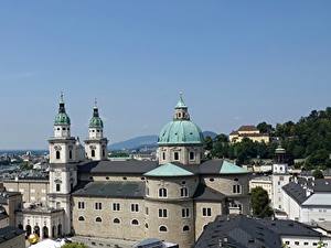 Фото Австрия Церковь Зальцбург Купол Salzburger Dom