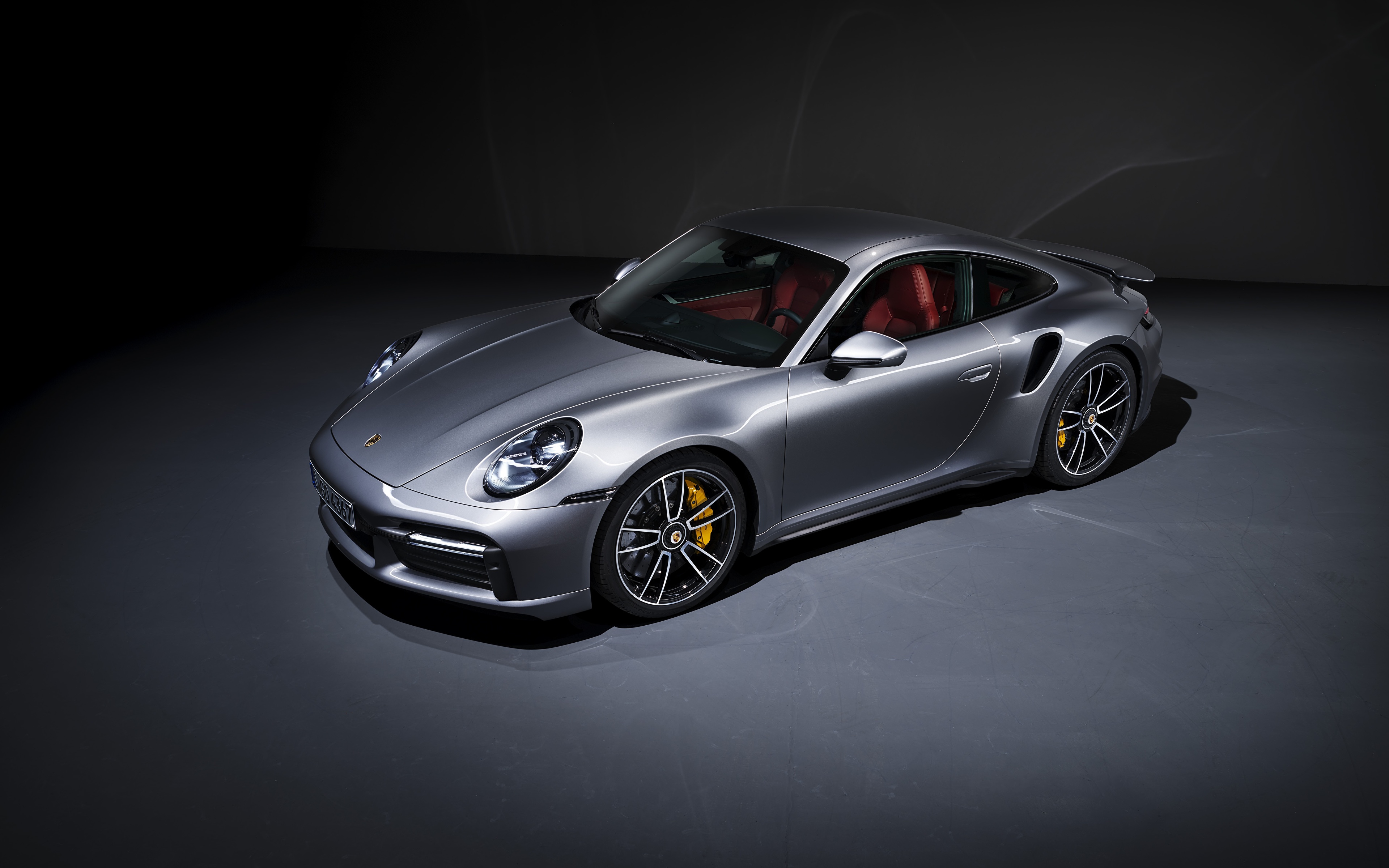 Фотография Porsche 911, Turbo S, 2020, 992 Купе серебряный машины Металлик 3840x2400 Порше серебряная Серебристый серебристая авто машина Автомобили автомобиль