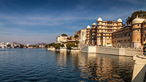 Фотография Индия Здания Река Udaipur Города