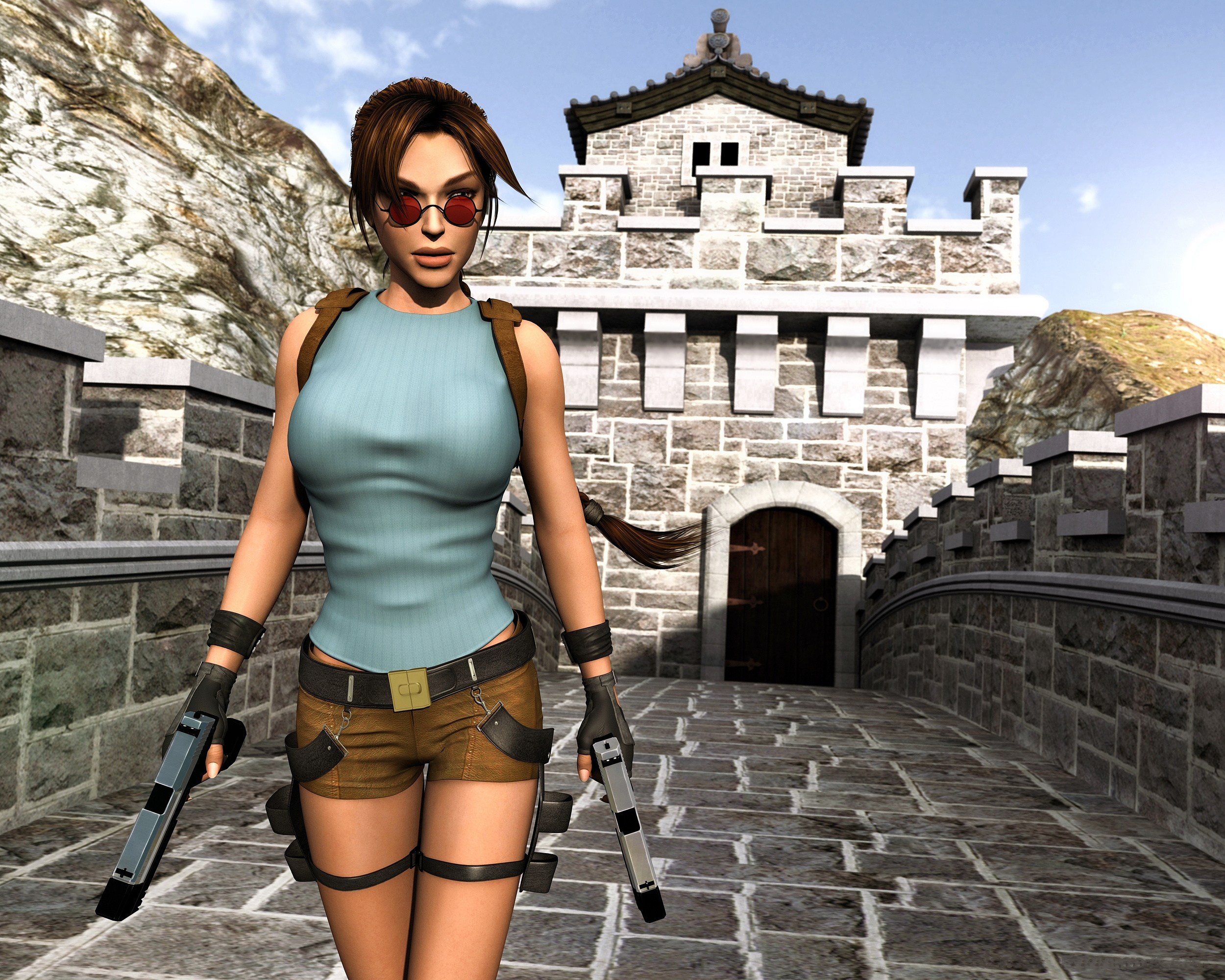 Обои для рабочего стола Пистолеты Лара Крофт Tomb Raider 3