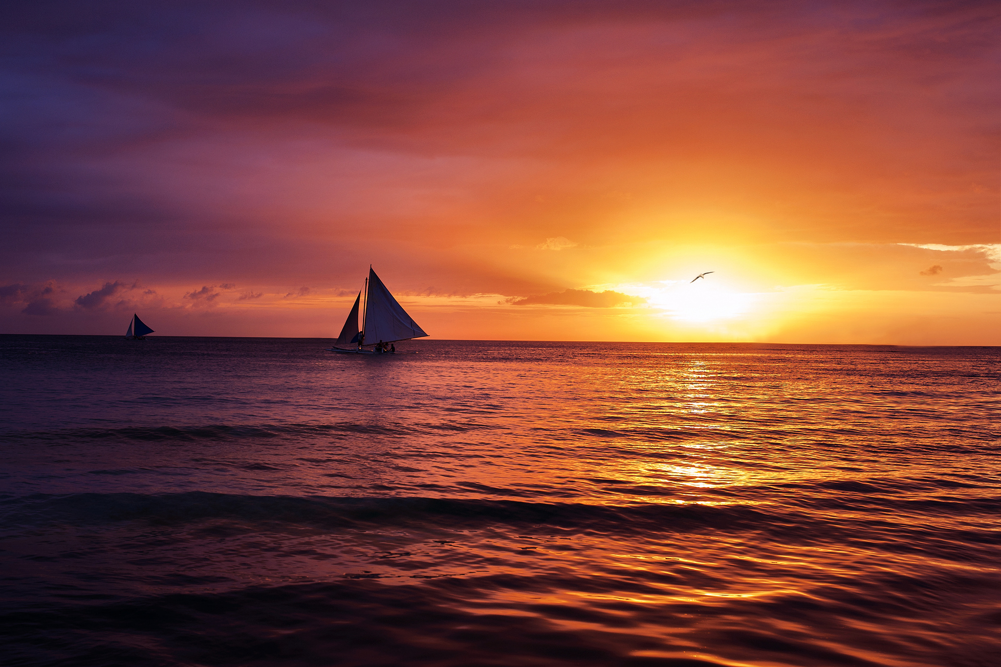 море солнце закат яхта загрузить