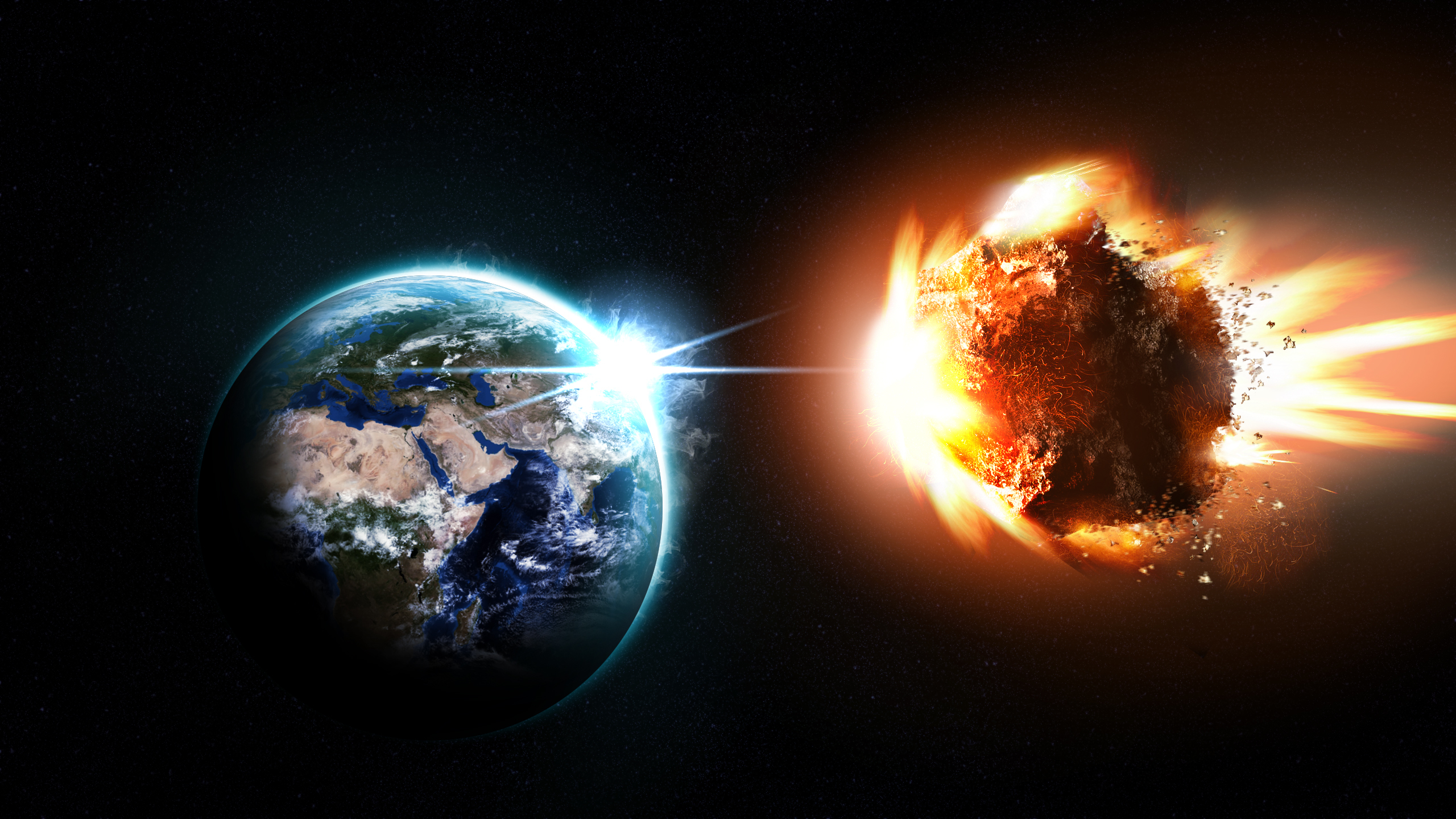 Обои планета метеорит картинки на рабочий стол на тему Космос - скачать без смс