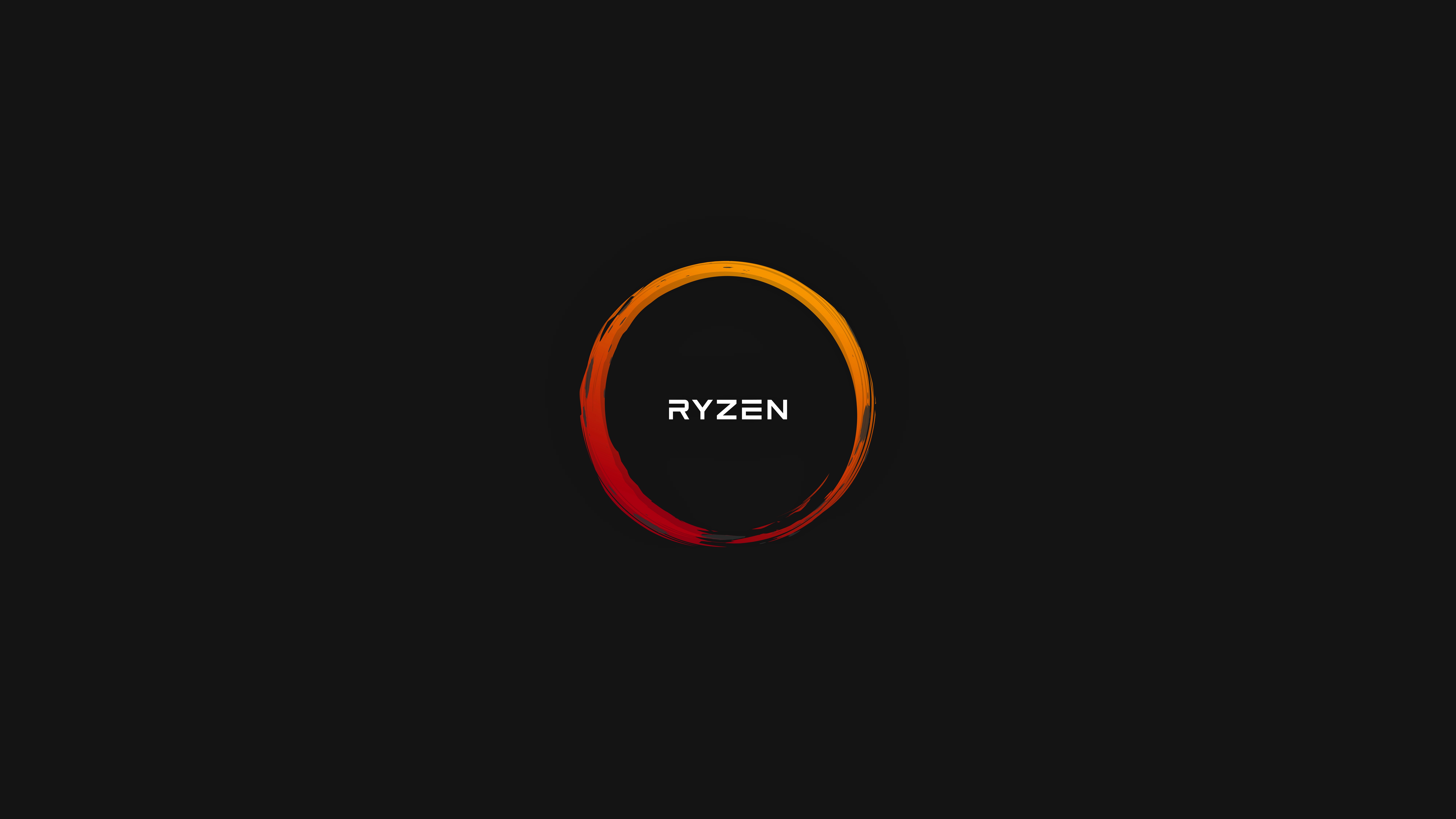 Обои для рабочего стола AMD Логотип эмблема Ryzen Черный фон Компьютеры на черном фоне