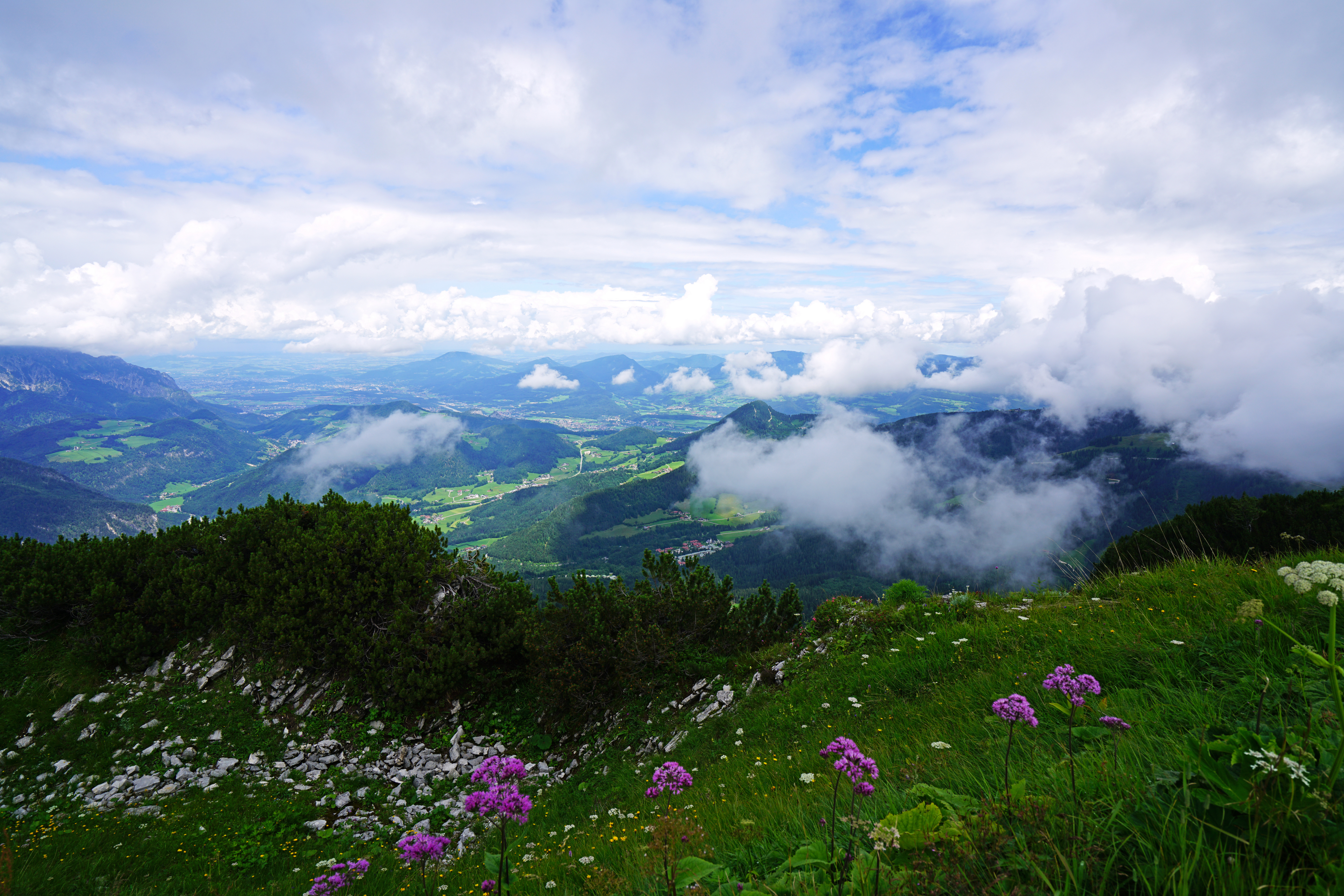 Обои для рабочего стола Бавария альп Германия Obersalzberg Горы Природа облако Альпы гора Облака облачно