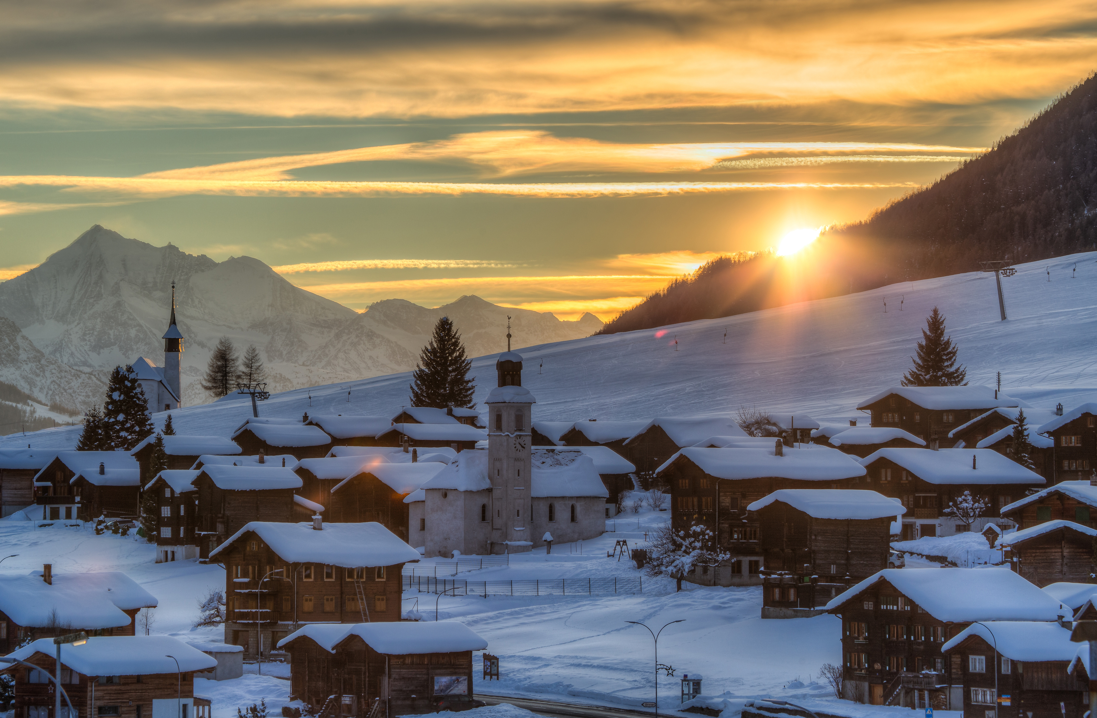 Лунгерн Швейцария зимой