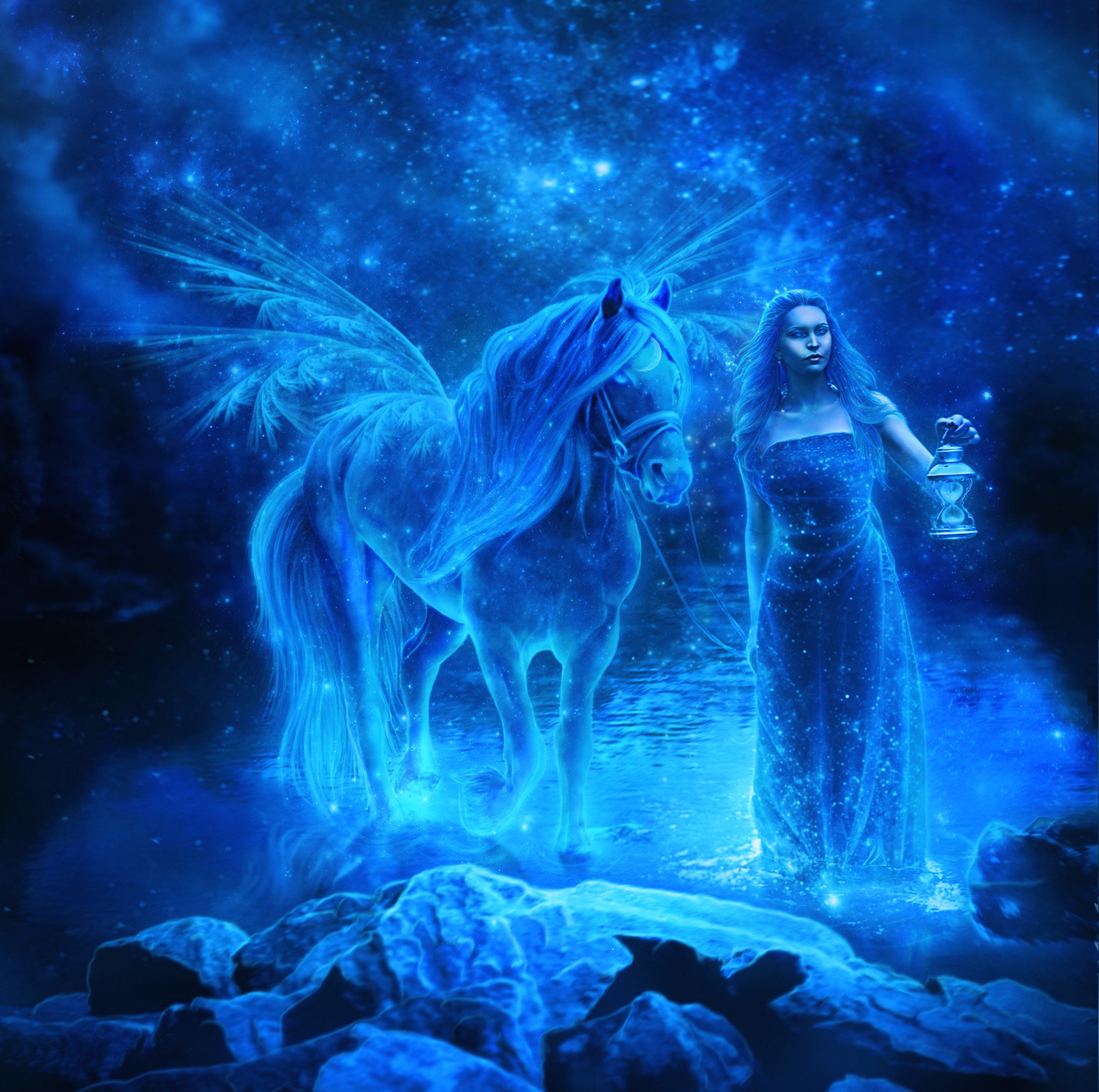 Голубая лошадь фэнтези