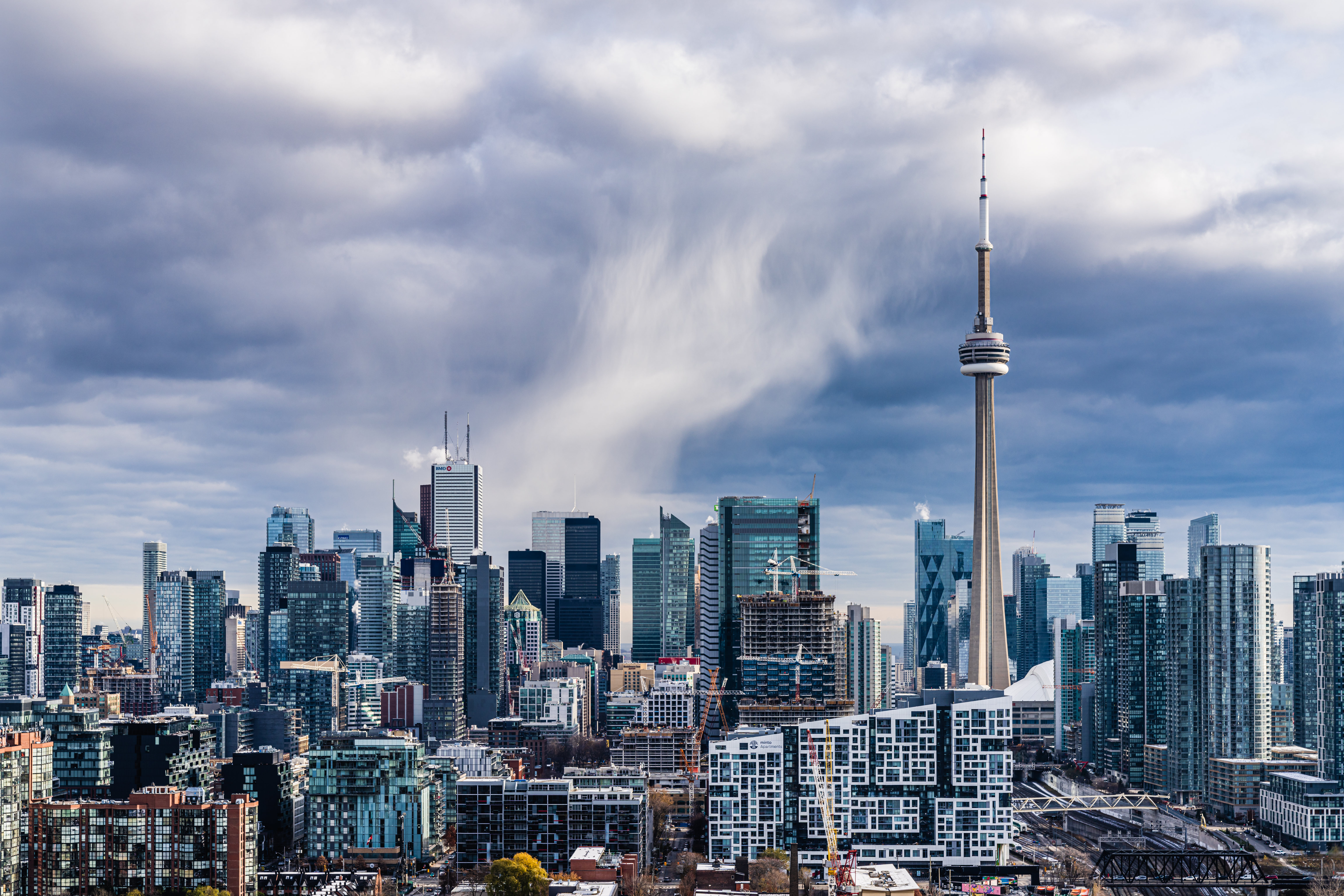 Картинка Торонто Канада Башня Здания Города 6144x4096 башни Дома город