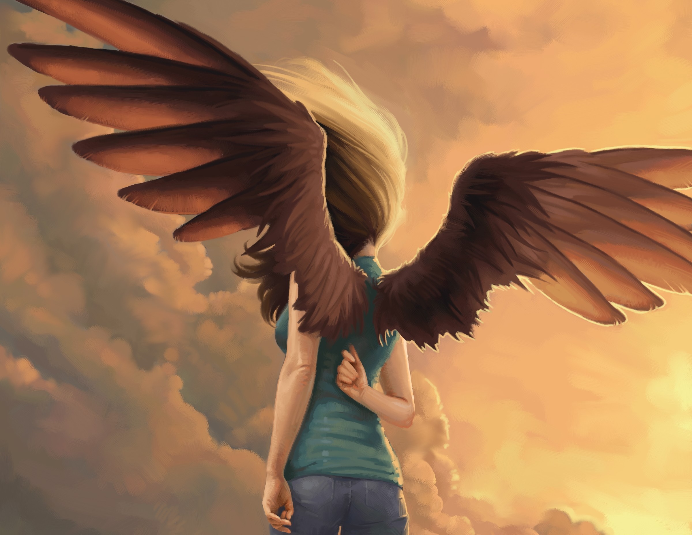 Не птичка а с крыльями 2. Ангел с крыльями. Девушка с крыльями. Девушка с крыльями арт. Человек с крыльями.