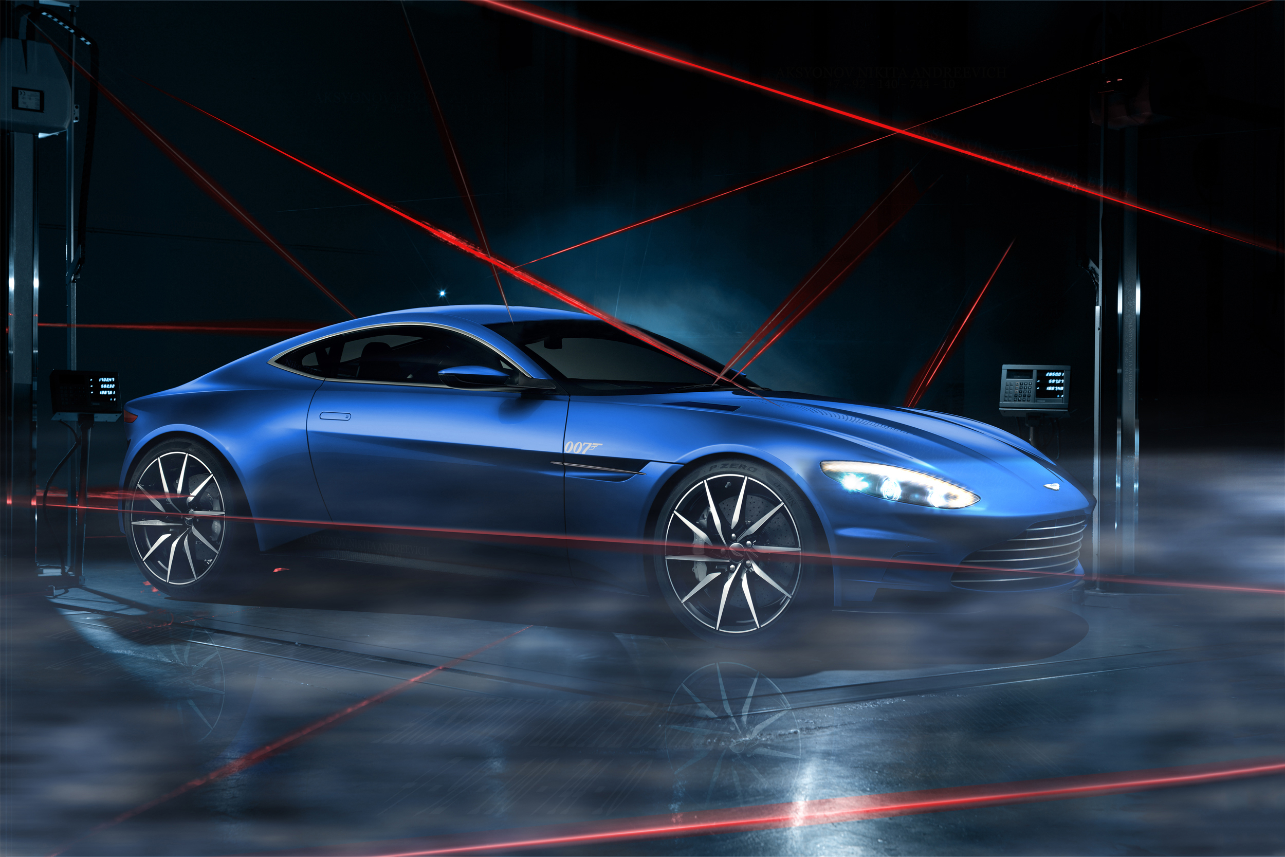 синий автомобиль Aston Martin загрузить