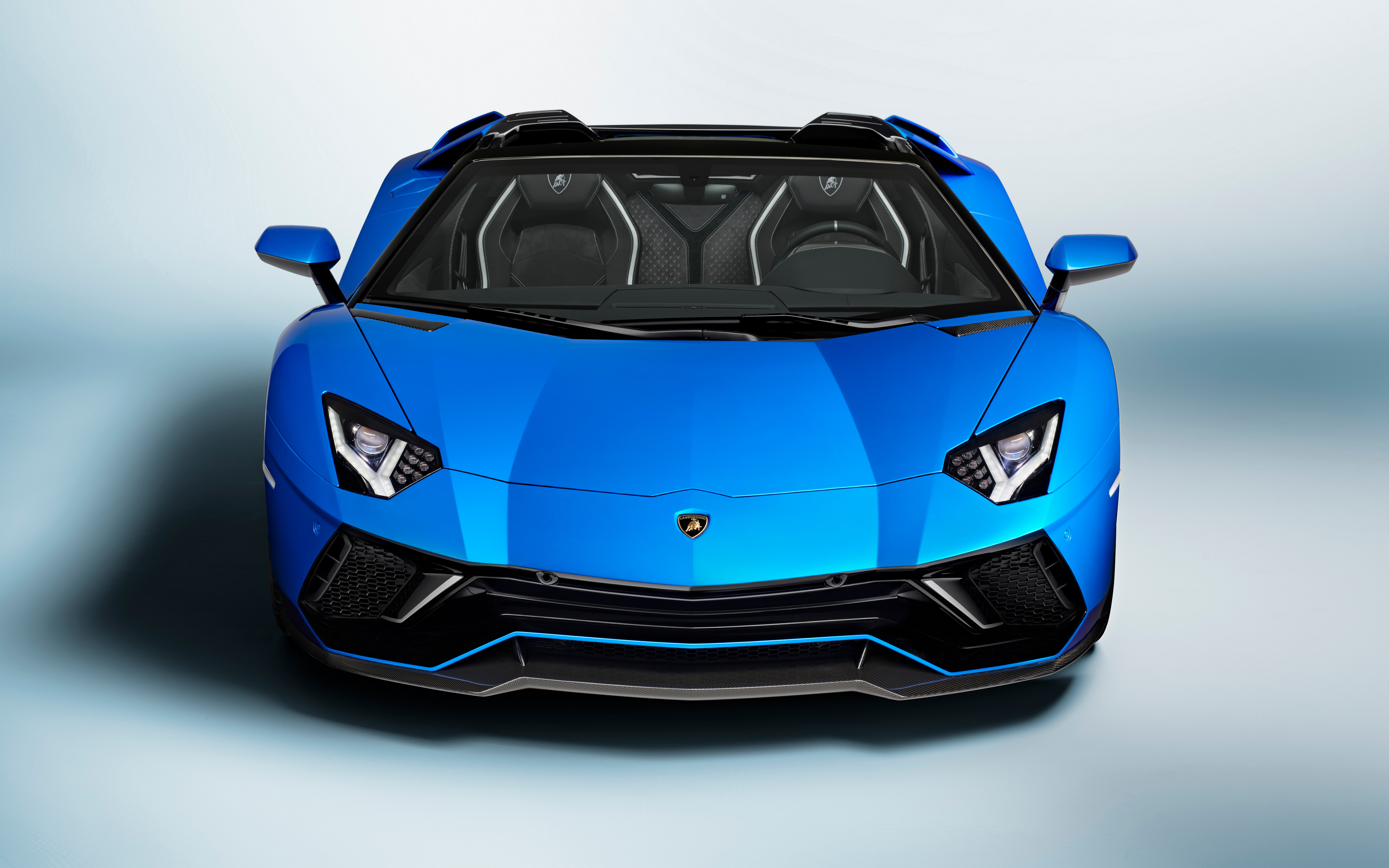 Картинка Lamborghini Aventador LP 780-4 'Ultimae' Roadster (LB834) Родстер синие авто Спереди Металлик Ламборгини синяя Синий синих машина машины Автомобили автомобиль