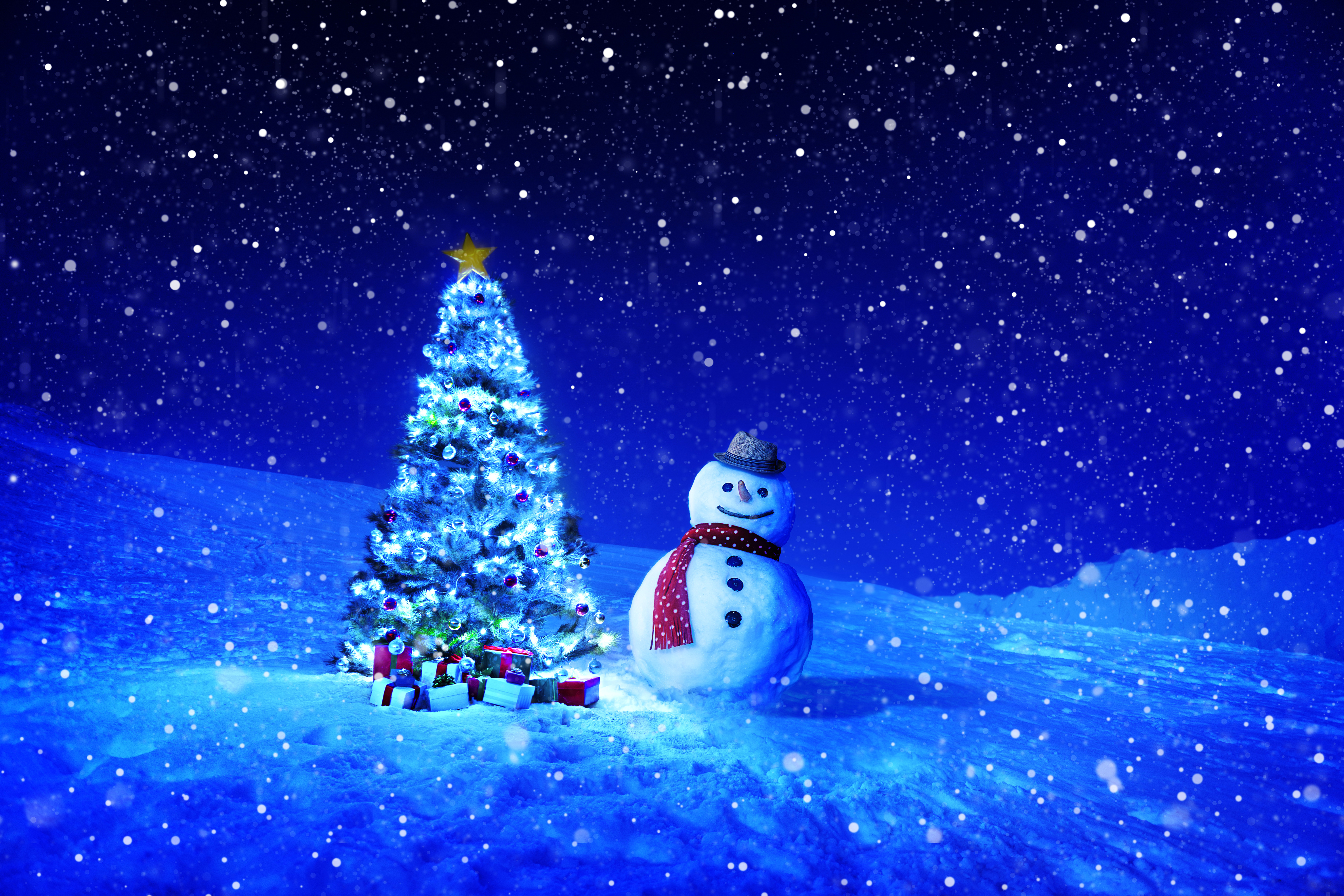 снеговик зима елка снег подарок дом скачать